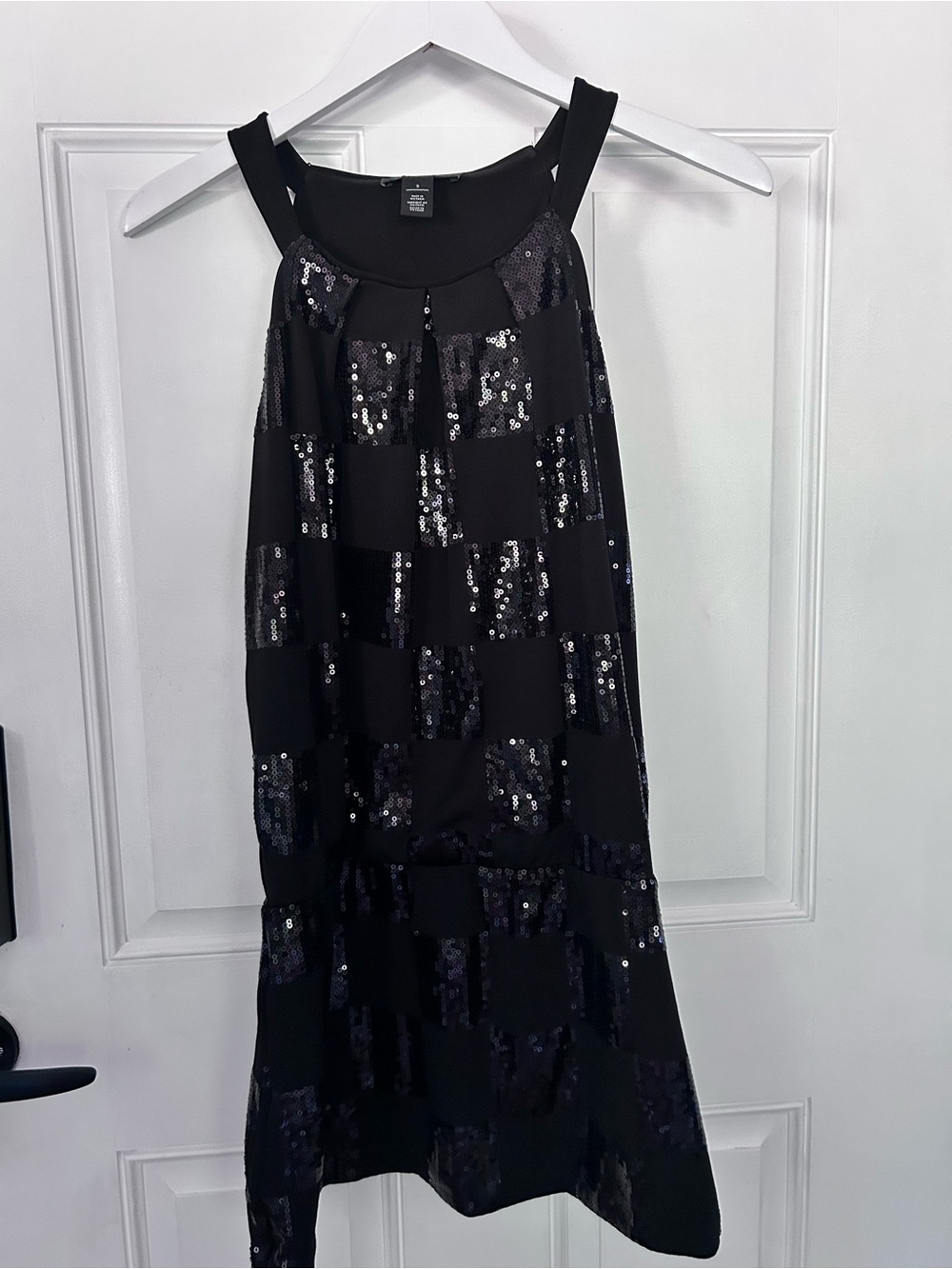 White House Black Market Black Sequin Mini Dress